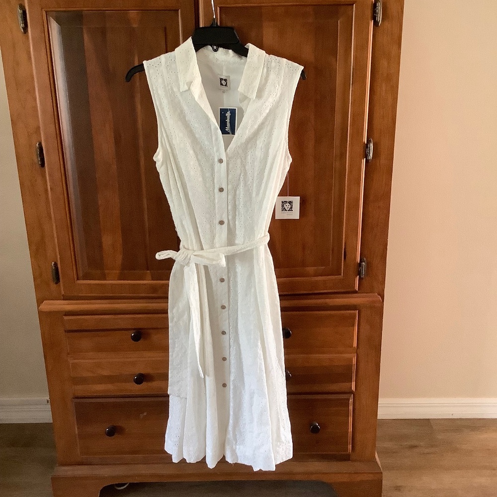 Sleeveless White Eyelet Summer Dress